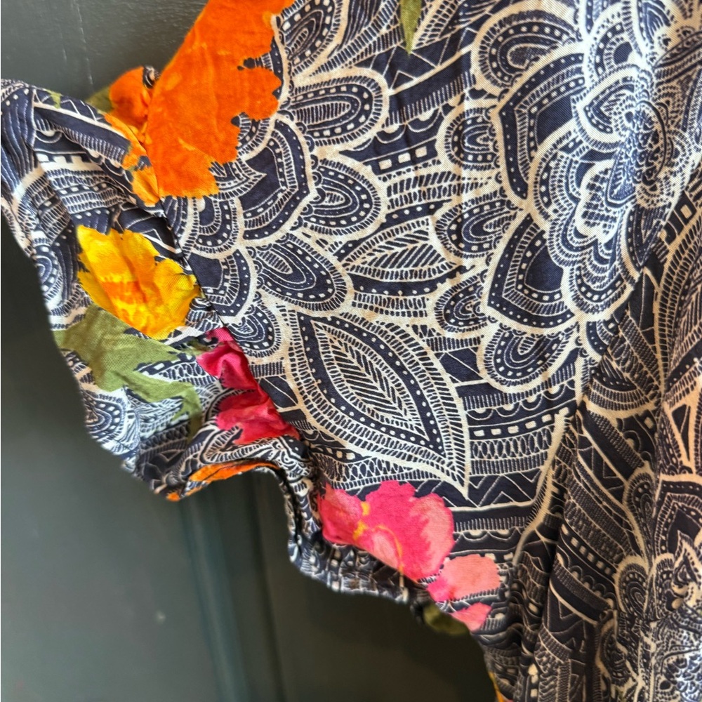 Anthropologie Navy Floral Maxi Dress - Picture 2 of 4